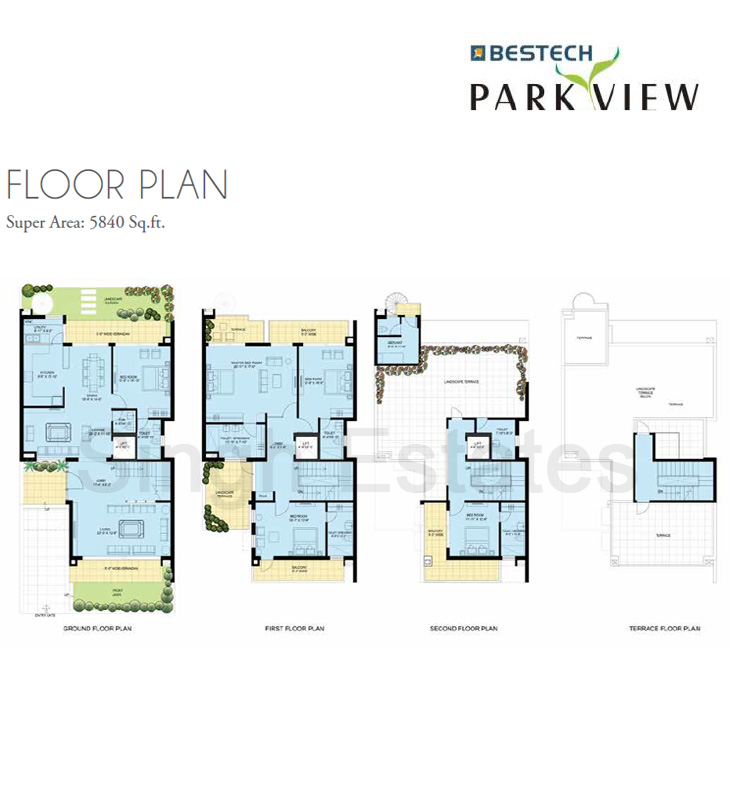 Bestech Park View Ananda Villas 5840 Sqft layout