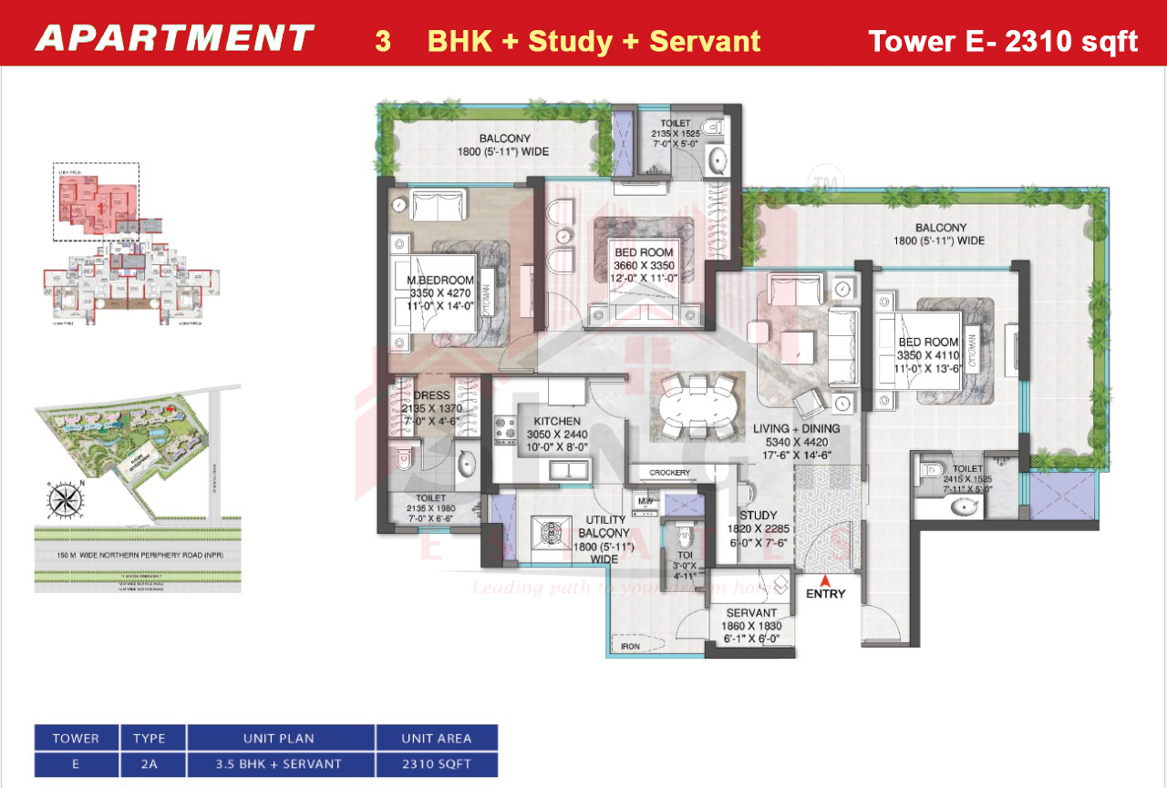 M3M Mansion 2310 sqft Layout
