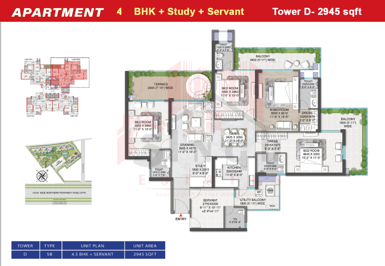 M3M Mansion layout 2945 sqft
