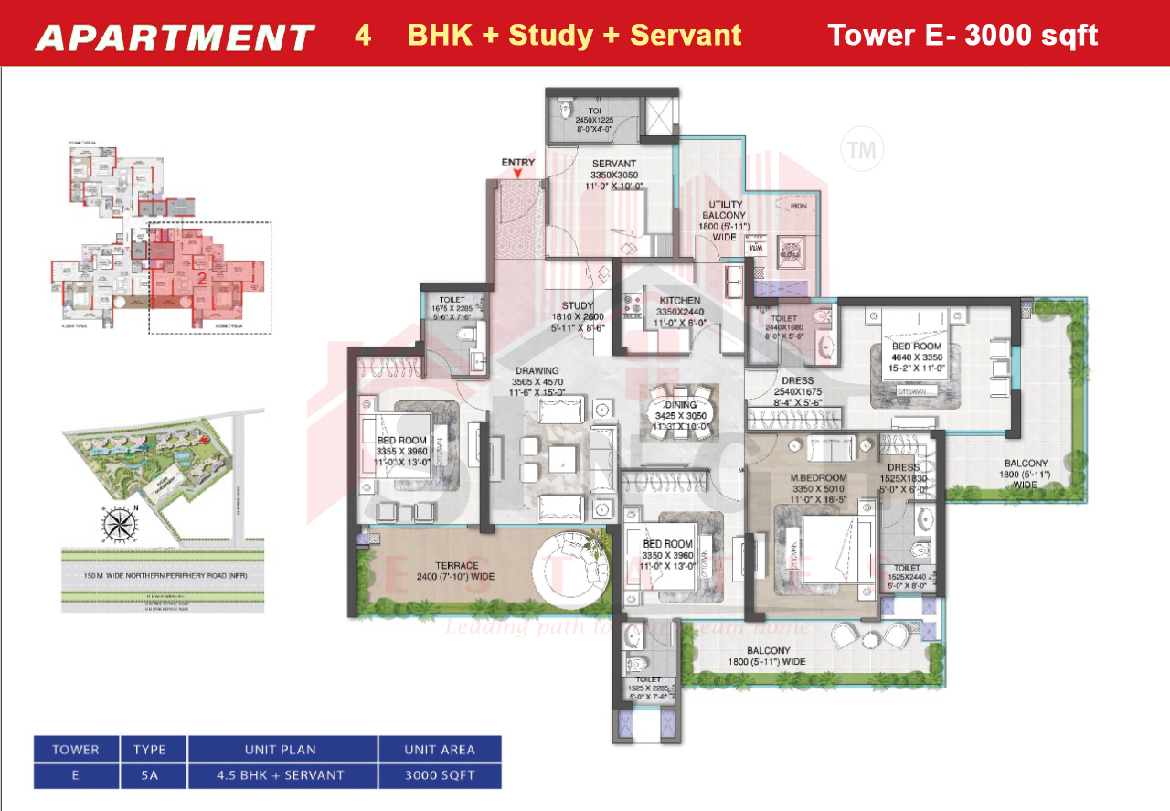 M3M Mansion 3000 sqft layout